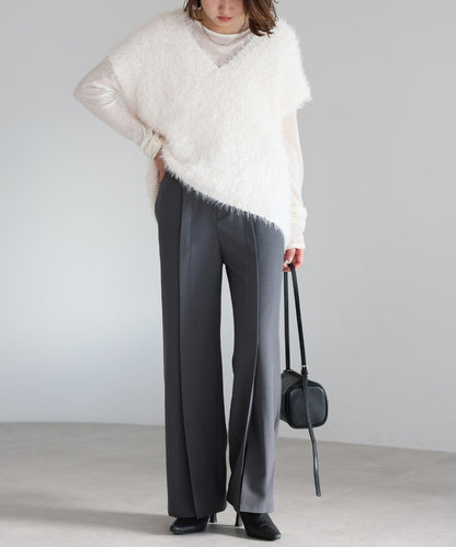 V-Neck Shaggy Knit Vest [LADIES] 7
