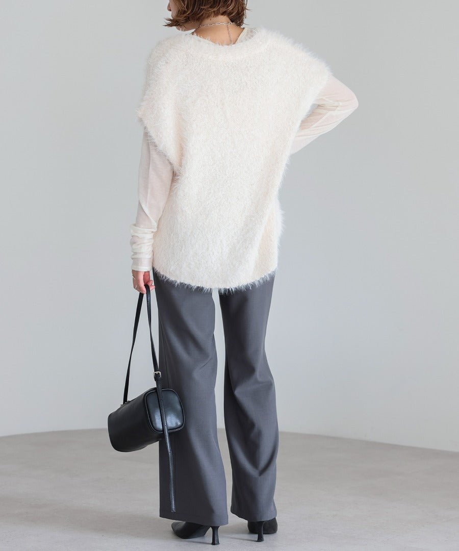 V-Neck Shaggy Knit Vest [LADIES] 9