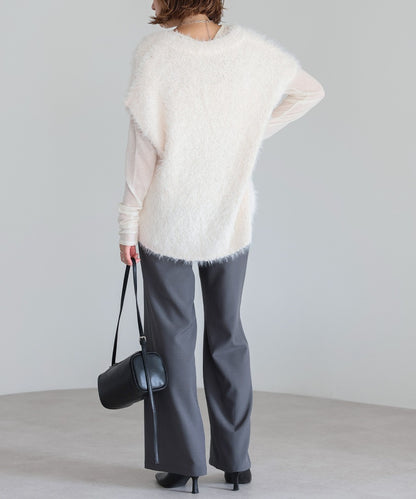V-Neck Shaggy Knit Vest [LADIES] 9