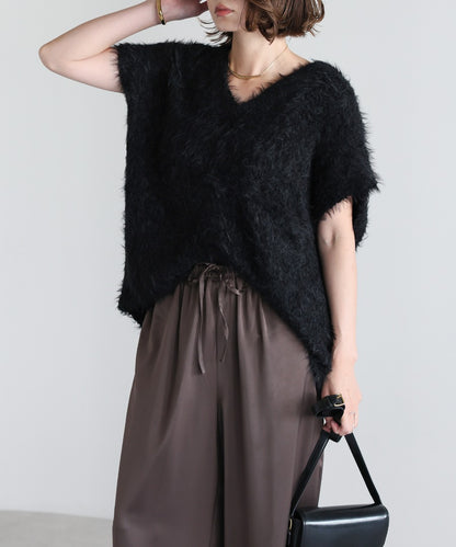 V-Neck Shaggy Knit Vest [LADIES] 11