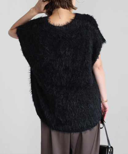 V-Neck Shaggy Knit Vest [LADIES] 13