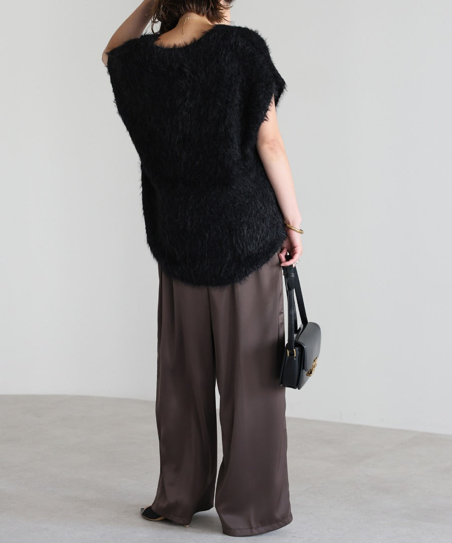 V-Neck Shaggy Knit Vest [LADIES] 16