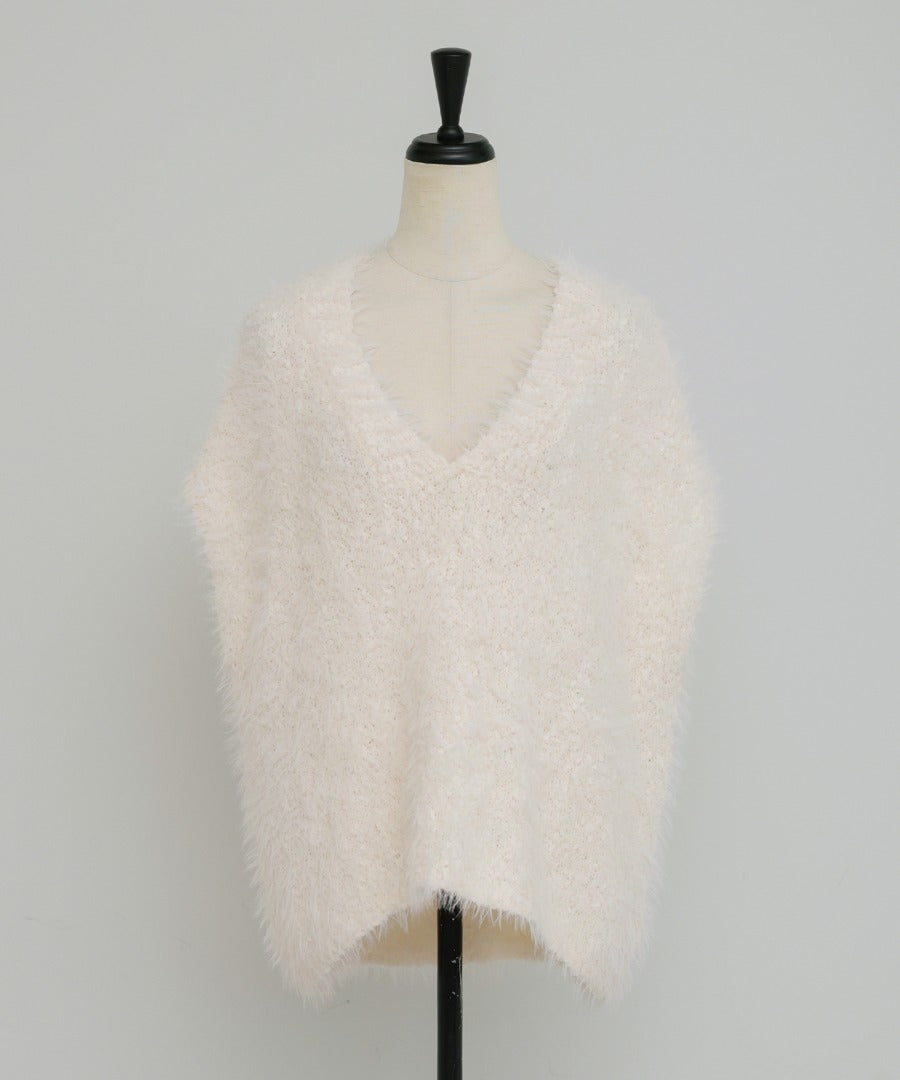 V-Neck Shaggy Knit Vest [LADIES] 17