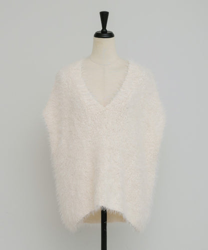 V-Neck Shaggy Knit Vest [LADIES] 17