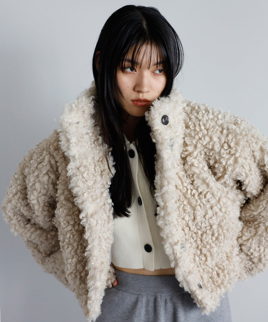Poodle Boa 2Way Collar Coat [LADIES] 1