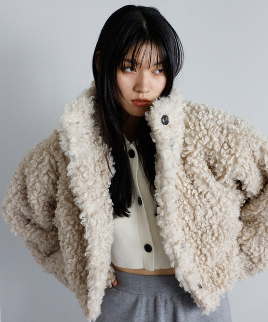 Poodle Boa 2Way Collar Coat [LADIES] 1