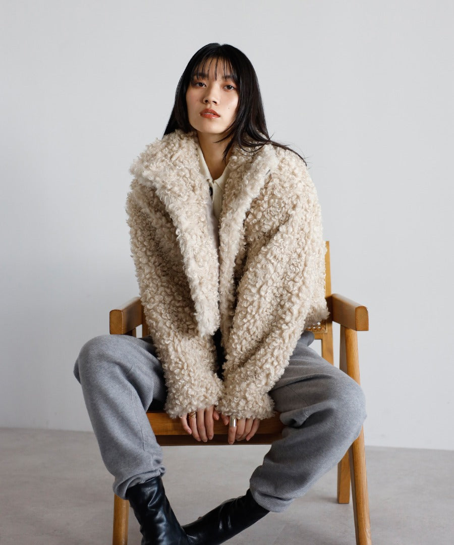 Poodle Boa 2Way Collar Coat [LADIES] 3