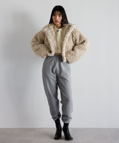 Poodle Boa 2Way Collar Coat [LADIES] 4