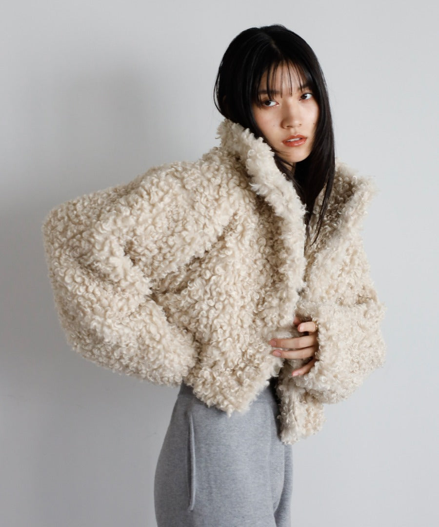 Poodle Boa 2Way Collar Coat [LADIES] 5