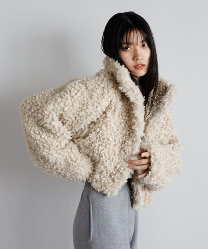 Poodle Boa 2Way Collar Coat [LADIES] 5