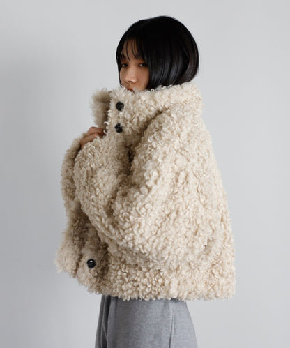 Poodle Boa 2Way Collar Coat [LADIES] 6