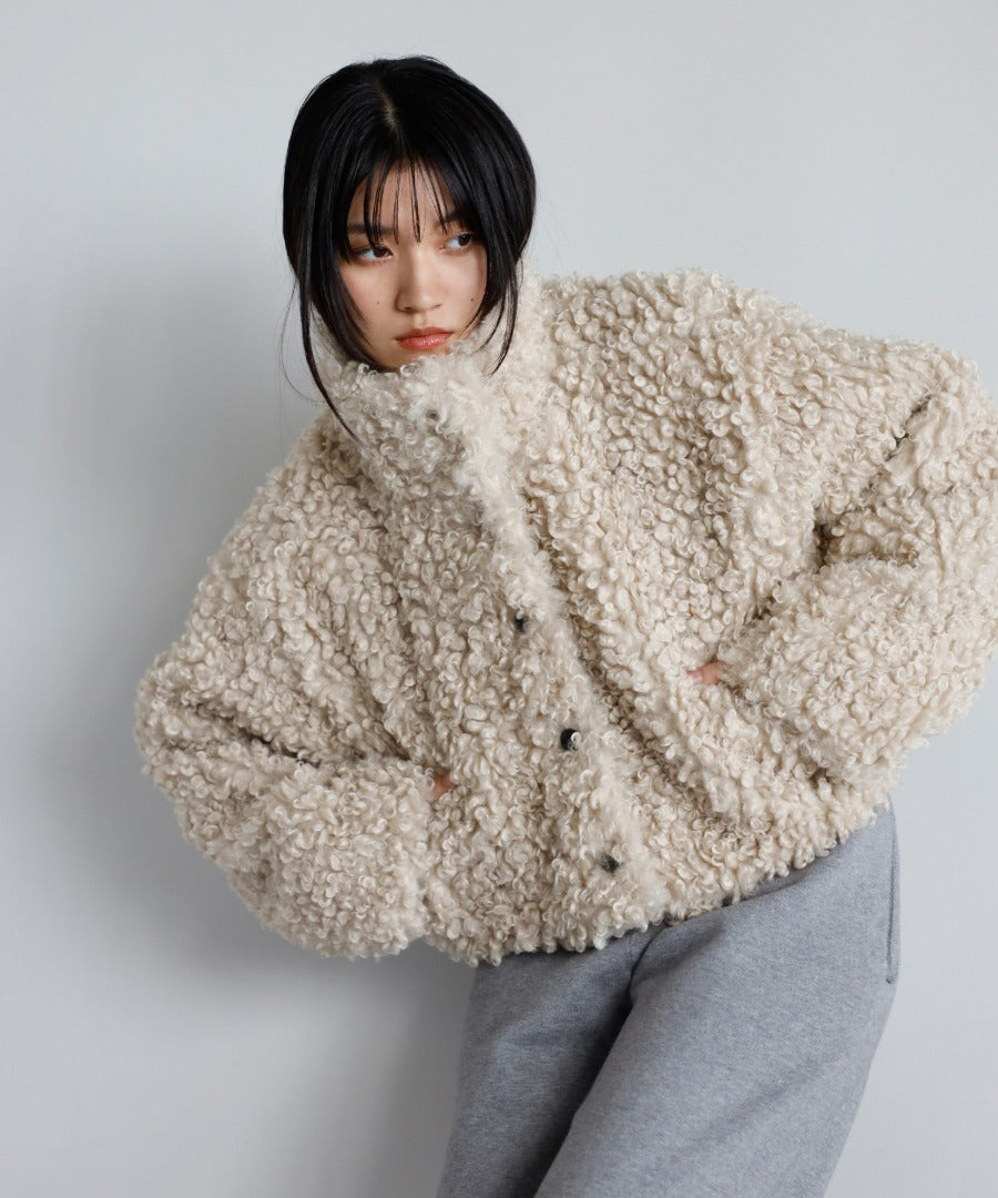 Poodle Boa 2Way Collar Coat [LADIES] 9