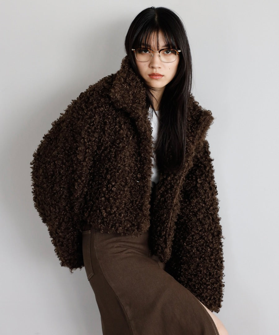 Poodle Boa 2Way Collar Coat [LADIES] 11