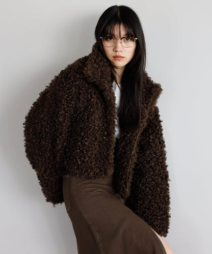 Poodle Boa 2Way Collar Coat [LADIES] 11