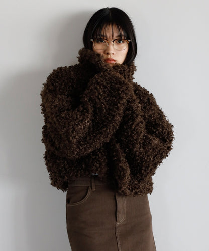 Poodle Boa 2Way Collar Coat [LADIES] 13