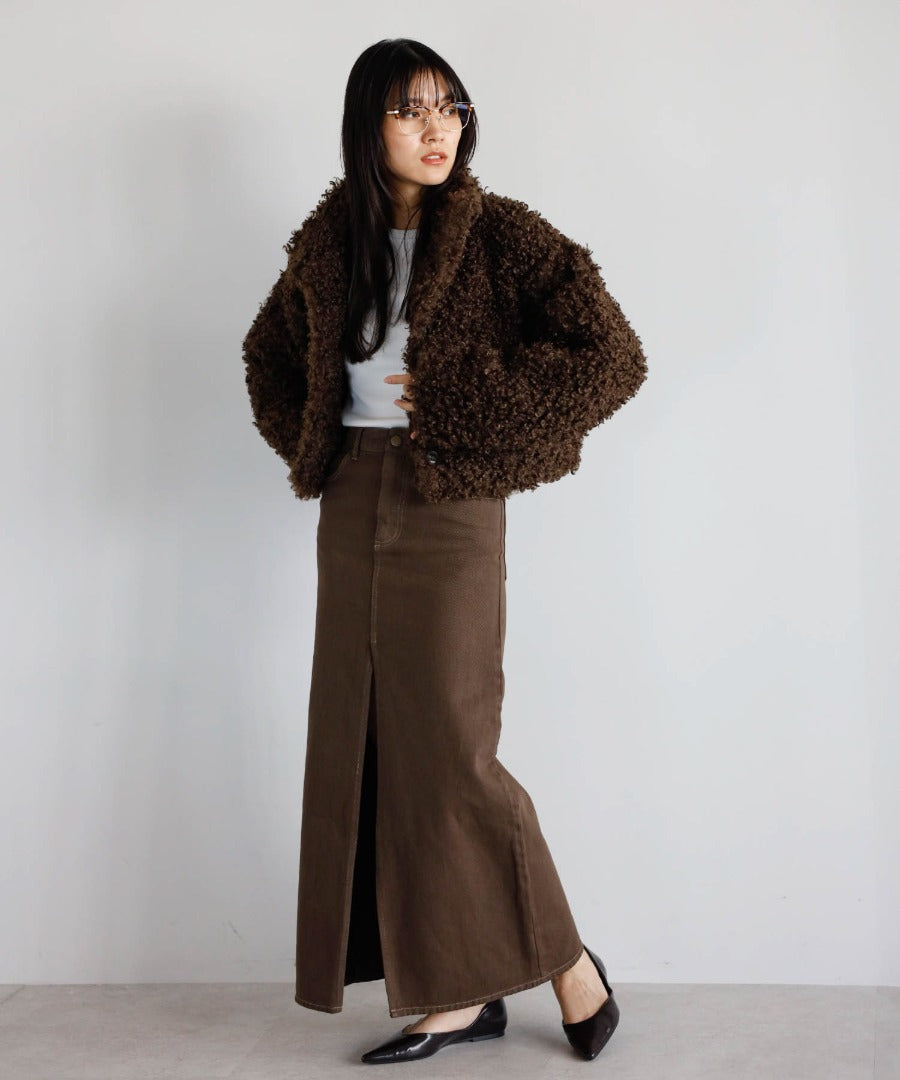 Poodle Boa 2Way Collar Coat [LADIES] 14