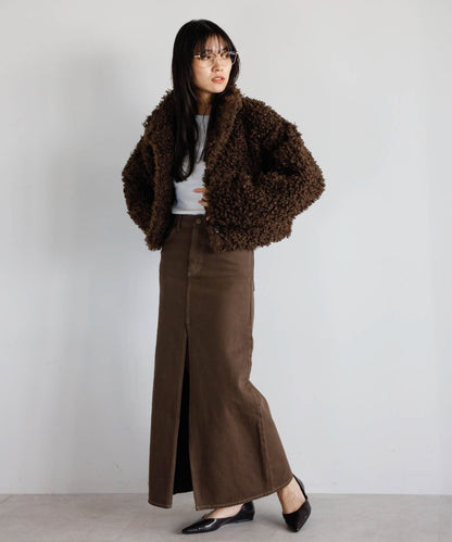 Poodle Boa 2Way Collar Coat [LADIES] 14