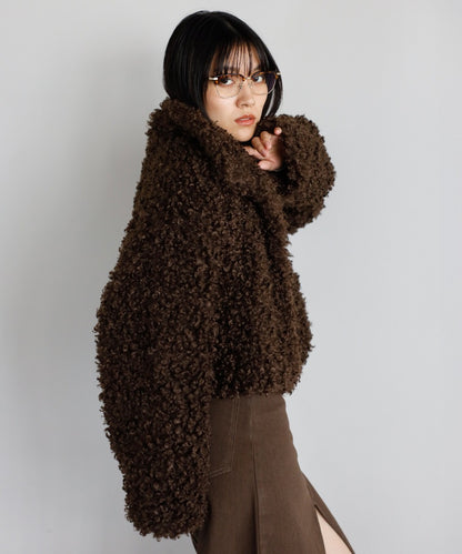 Poodle Boa 2Way Collar Coat [LADIES] 15