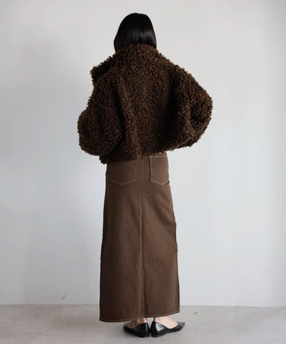 Poodle Boa 2Way Collar Coat [LADIES] 17