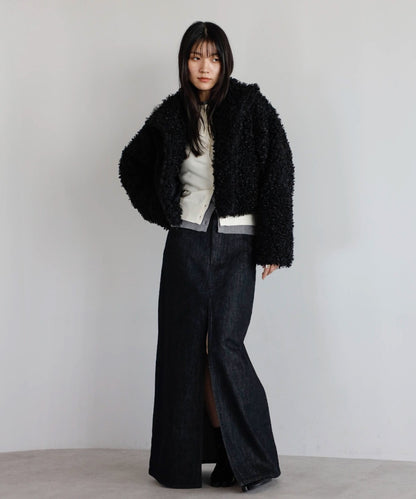 Poodle Boa 2Way Collar Coat [LADIES] 22