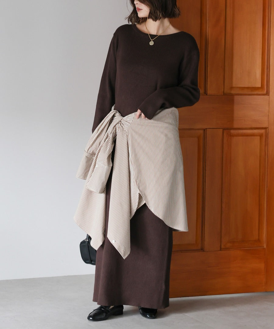Front-Back 2Way Rib Knit Dress [LADIES] 1