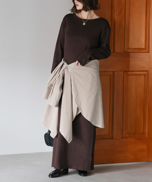 Front-Back 2Way Rib Knit Dress [LADIES] 1