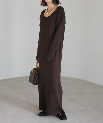 Front-Back 2Way Rib Knit Dress [LADIES] 2