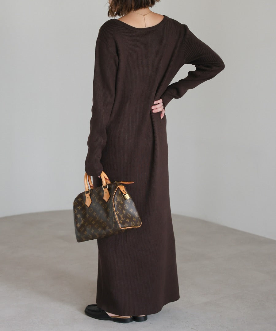 Front-Back 2Way Rib Knit Dress [LADIES] 4