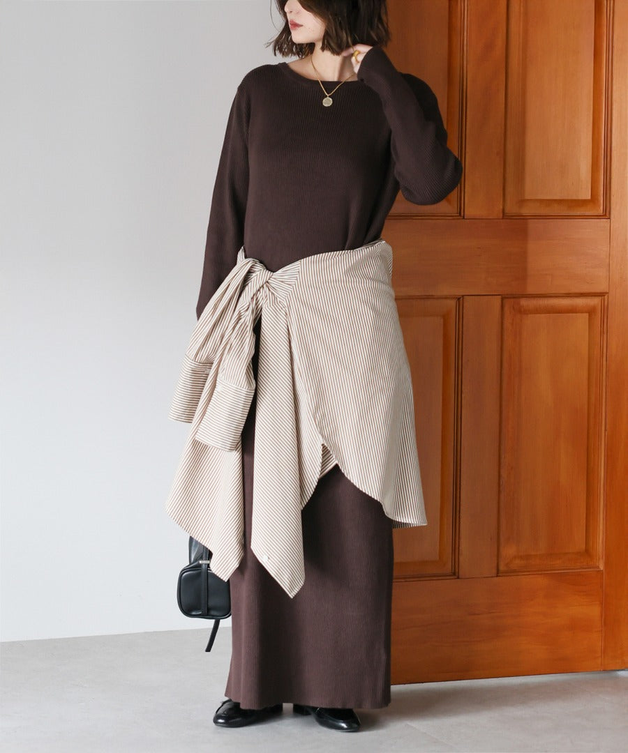 Front-Back 2Way Rib Knit Dress [LADIES] 5