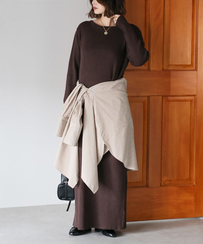 Front-Back 2Way Rib Knit Dress [LADIES] 5