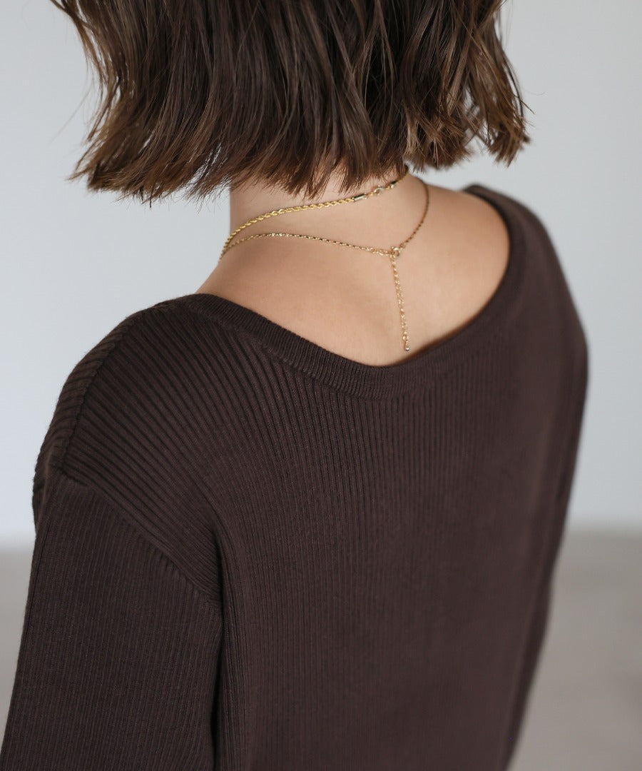 Front-Back 2Way Rib Knit Dress [LADIES] 11