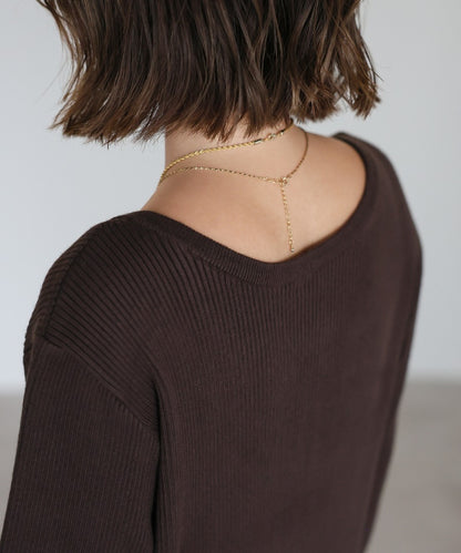 Front-Back 2Way Rib Knit Dress [LADIES] 11