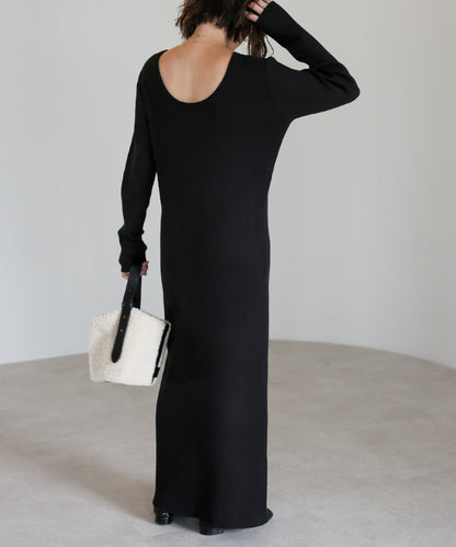 Front-Back 2Way Rib Knit Dress [LADIES] 16