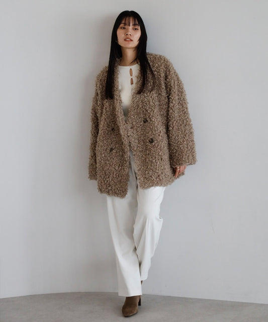 Sheep-Like Faux Fur Jacket [LADIES] 2