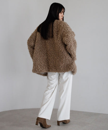 Sheep-Like Faux Fur Jacket [LADIES] 7