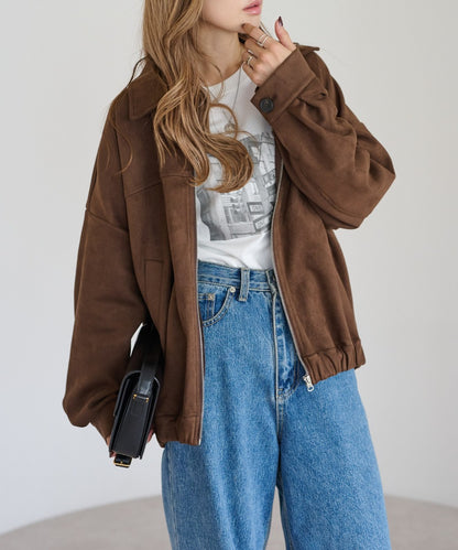 Faux Suede Zip Jacket [LADIES] 1