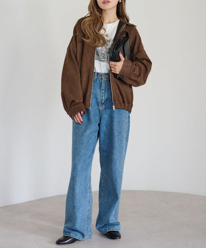 Faux Suede Zip Jacket [LADIES] 2
