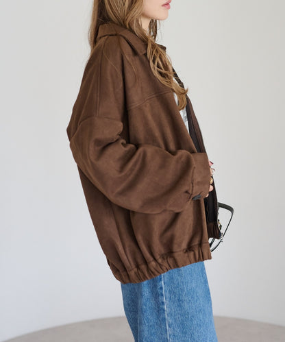 Faux Suede Zip Jacket [LADIES] 3