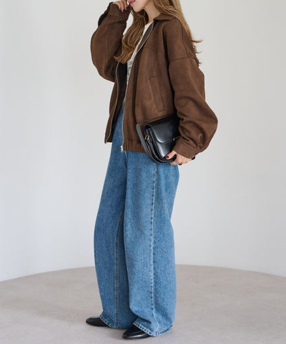 Faux Suede Zip Jacket [LADIES] 4