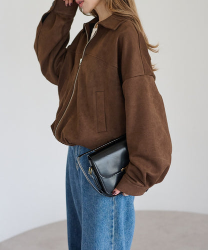 Faux Suede Zip Jacket [LADIES] 8