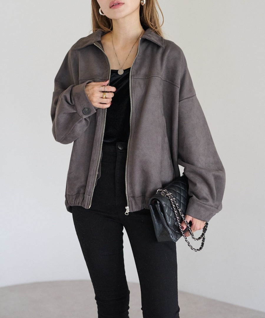 Faux Suede Zip Jacket [LADIES] 9