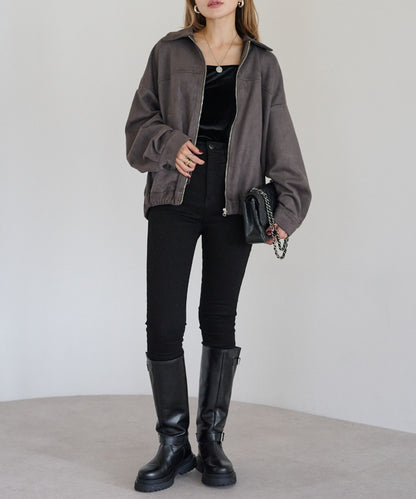 Faux Suede Zip Jacket [LADIES] 10