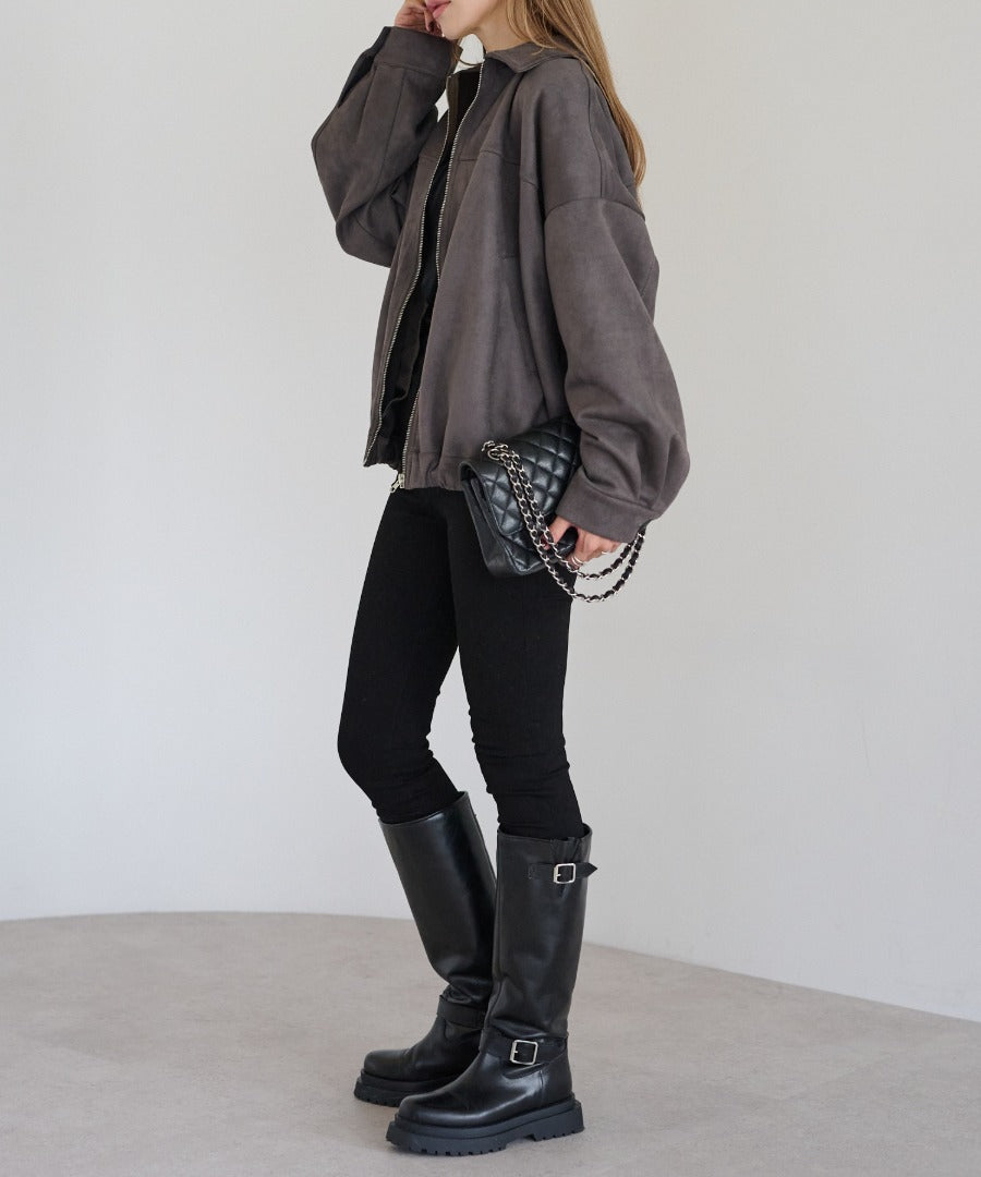 Faux Suede Zip Jacket [LADIES] 12