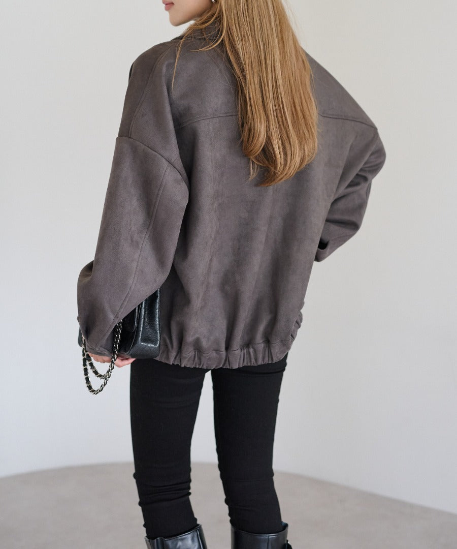Faux Suede Zip Jacket [LADIES] 13