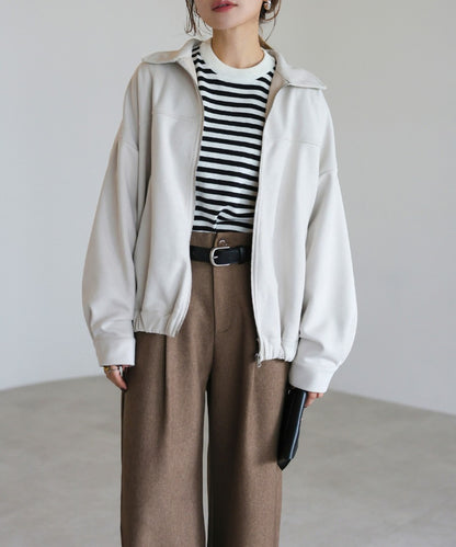 Faux Suede Zip Jacket [LADIES] 18