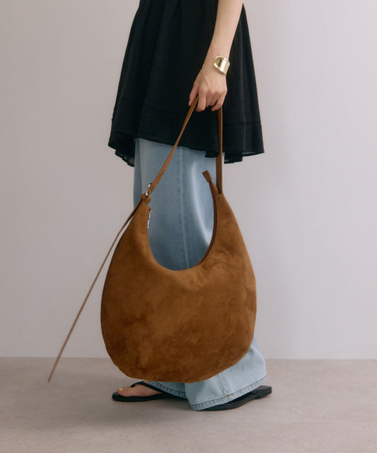 Faux Suede Moon Shoulder Tote Bag [LADIES] 2