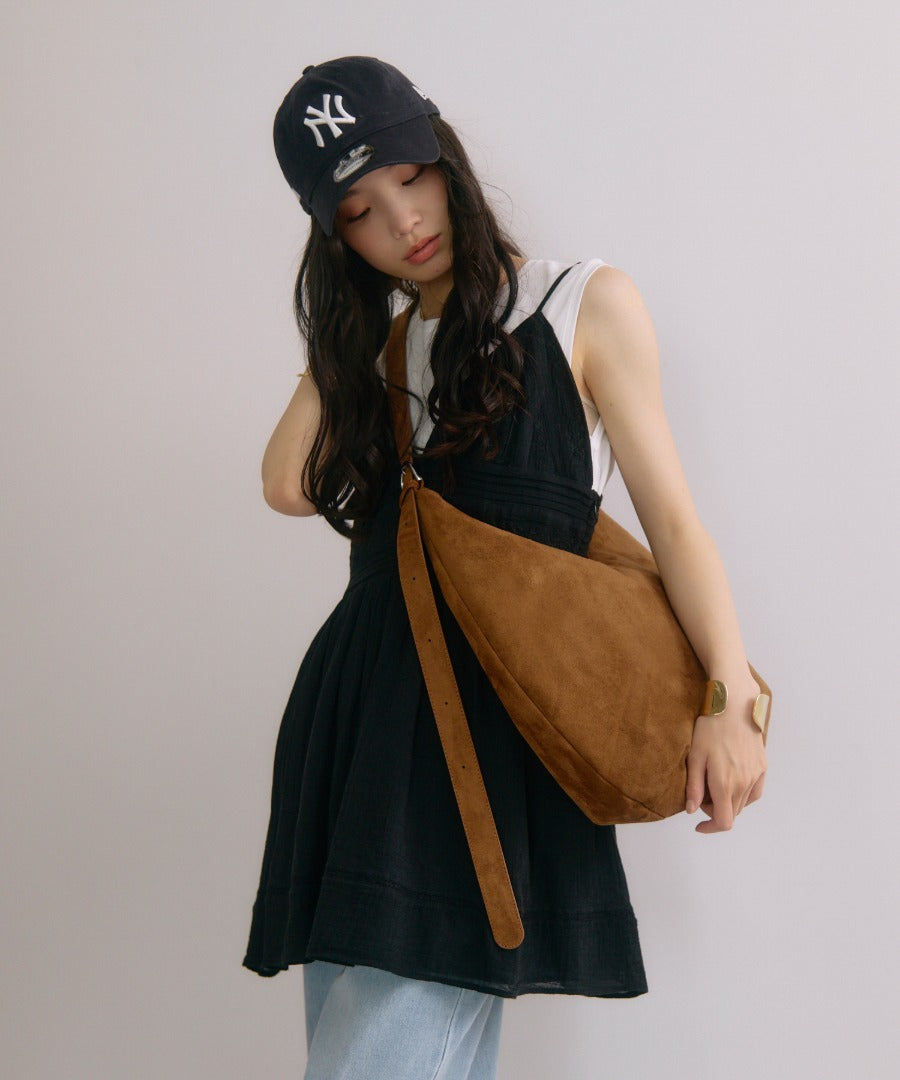 Faux Suede Moon Shoulder Tote Bag [LADIES] 4