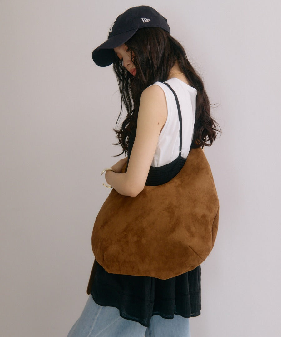 Faux Suede Moon Shoulder Tote Bag [LADIES] 5