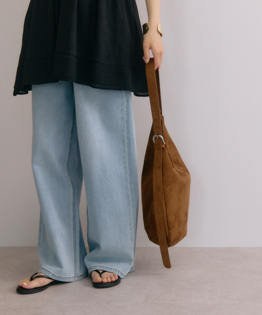 Faux Suede Moon Shoulder Tote Bag [LADIES] 7