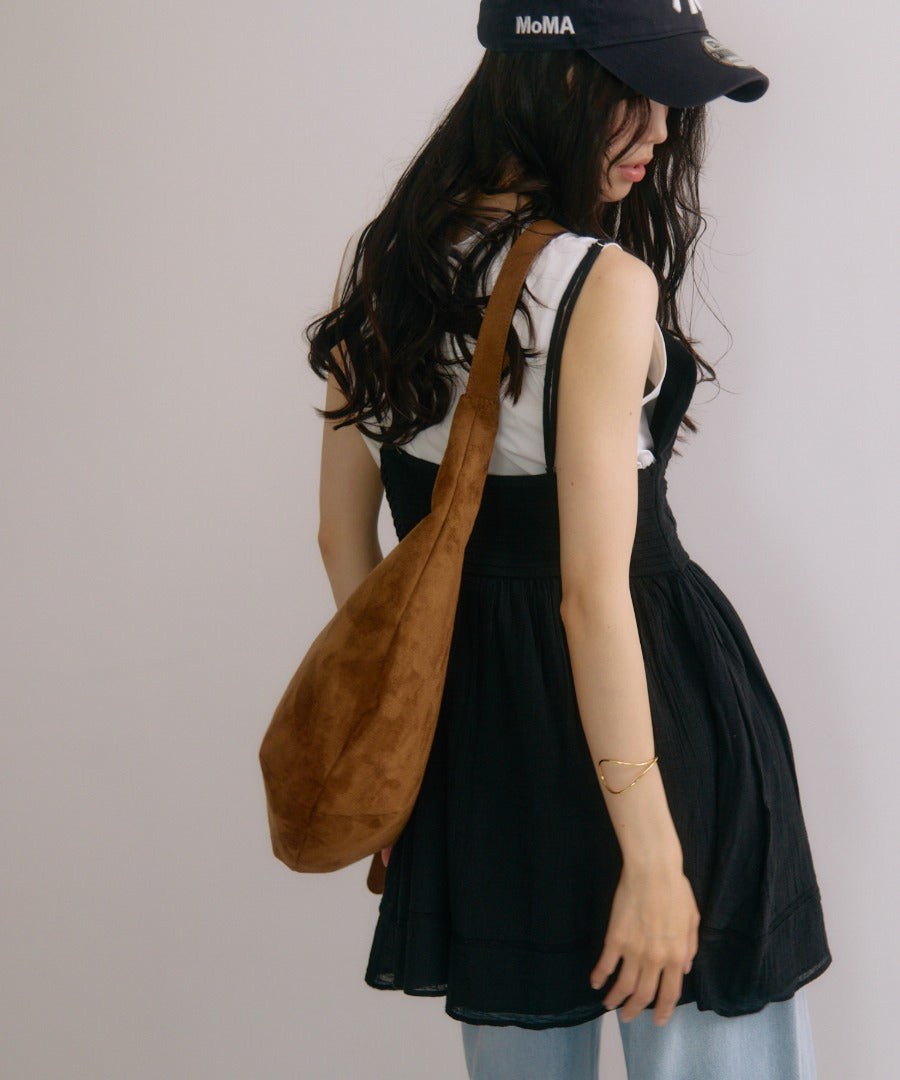 Faux Suede Moon Shoulder Tote Bag [LADIES] 8